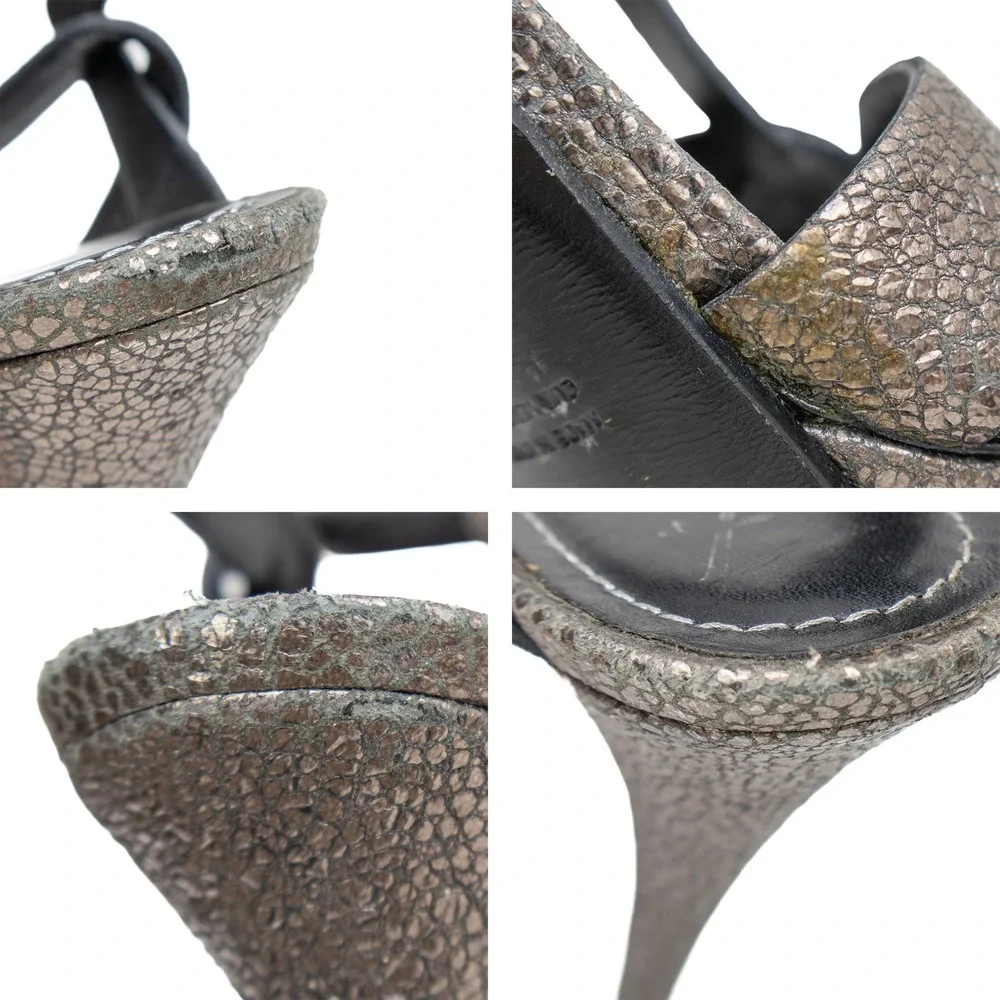 Saint Laurent‎ Tribute Platform Sandals – Metallic  – Size 36.5 EU / 6 US